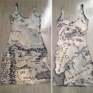 BLACKMILK Lord of the Rings Map Dress XS RARE